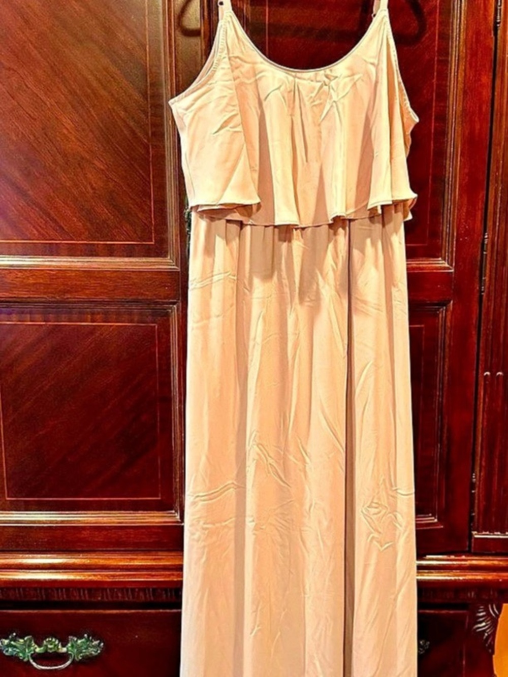 Show me your Mumu Caitlin Ruffle Maxi Dress in Dusty Blush Crisp Size Large